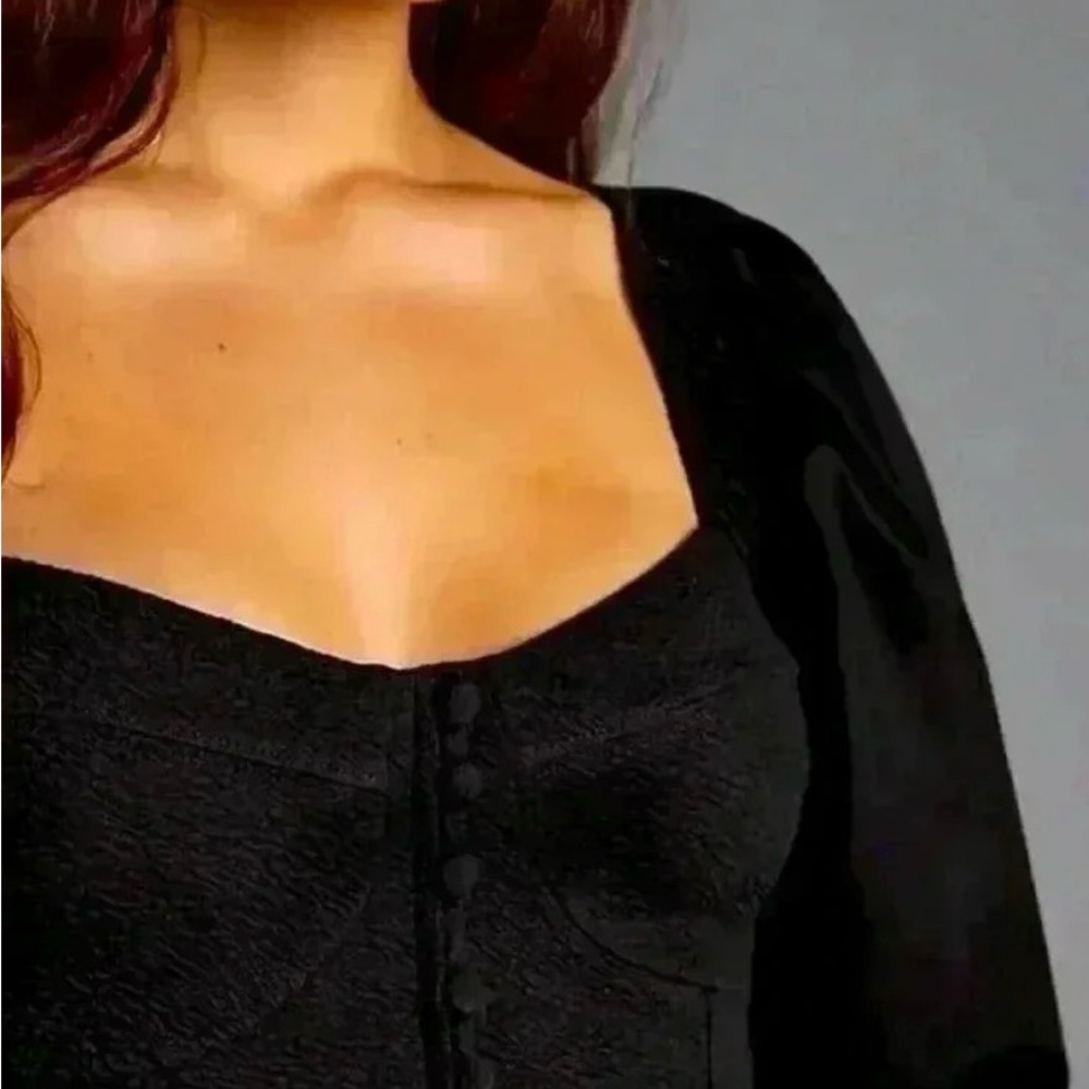Maeve Puff Sleeve Mini Dress Black Size XL - Picture 3 of 16